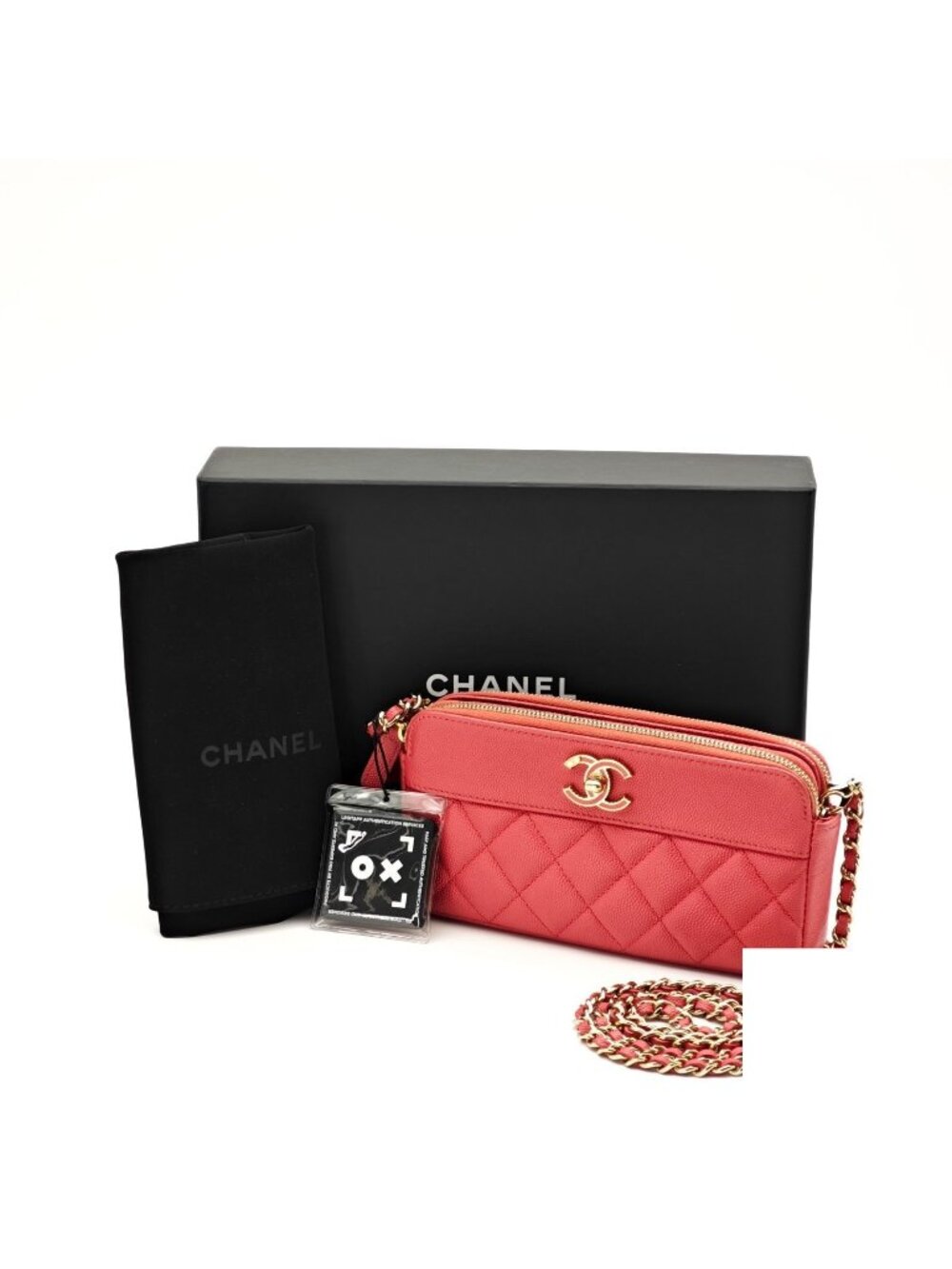Chanel Chain Wallet Shoulder Bag Small Pink